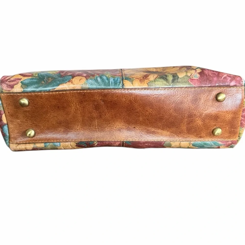 Patricia Nash•Mia Fresco Bouquet Leather Frame Satchel Purse Handbag Clutch - Picture 7 of 7